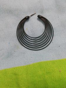 Black Small Earrings. Casual Use.