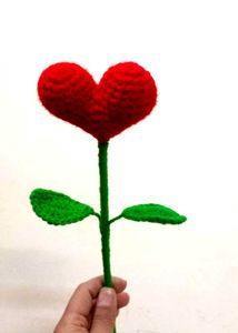 Crochet Heart Flower