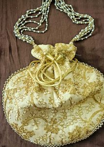 Gold Embroidered Potli Bag