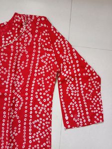 Red Bandhni Kurti