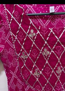Pink cotton Printed Kurta Set