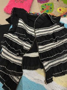 Ruffled Black &amp; White Top