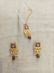 Meenakari Maroon Necklace Set
