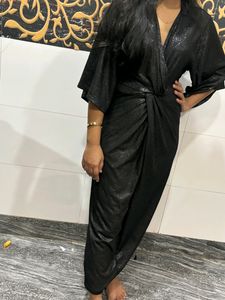 Zara Trafaluc Metallic Black Dress