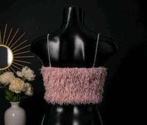 Pink Fuzzy Crop Top