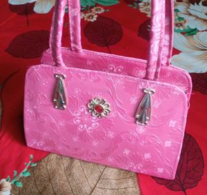 Pink Floral Handbag