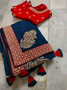 Very Beautiful 😍 Saree With Blouse Marvadi Sare