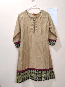 Beige Kurta In Size medium