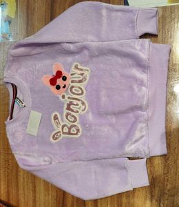 Party Wear Woolen Winter Sweatshirt For Girls