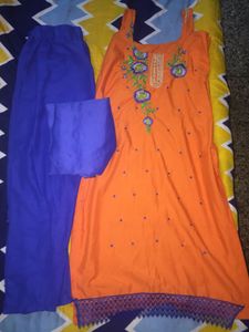 Orange Blue Suit Set