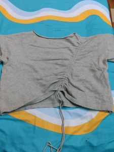 Beige Short Sleeve Top