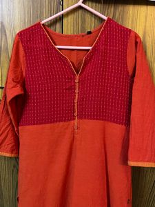 Orange With Red Kurtas