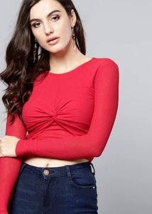 Red Long Sleeve Top