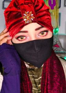 Dubai Red Velvet Turban with Embellishment