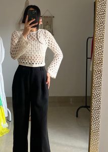 H&amp;M Off White Hole Knit Jumper