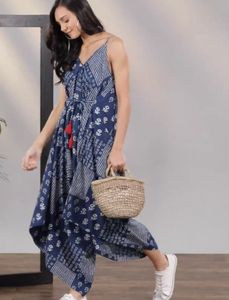 Indigo Hand Block Print Jumpsuit