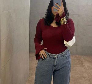 Maroon Long Sleeve Top