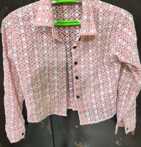 Pink Lace Crop Top