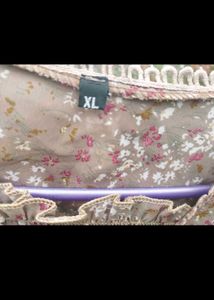 Unused Floral Print Dress with Lace Detail