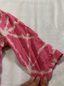 Pink Tie-Dye Embroidered Top