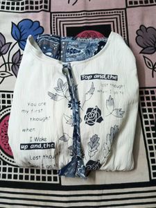 Patterned Dress with Graphic Top