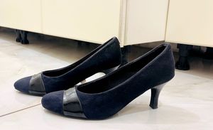 Suede Black Pump Heels/ 1.5 Inches Heel