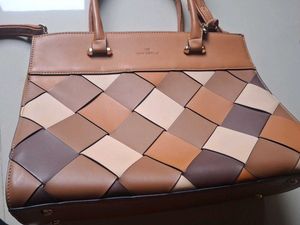 CB Cristbella Brown Woven Satchel
