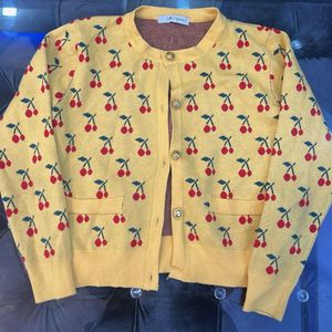 Cherry Print Cardigan