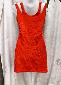 7177. Cute Orange Mini Dress