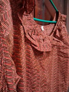 Brown Patterned Top