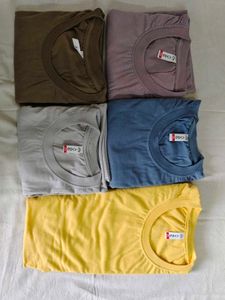 Tshirt set of 5 Xxl / Xl plain half sleeve cotton