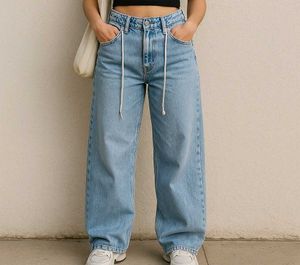 Zudio Light Wash Straight Legged Denim(Low Rise)