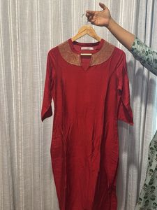 Silk Red Kurti
