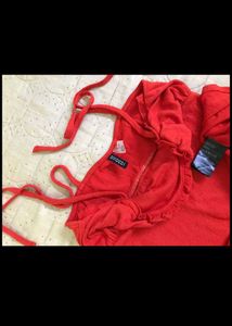Red Tie Strap Dress