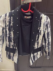 Stylish Girls&#39; Blazer &amp; Top Set