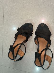 Black Wedge Sandals
