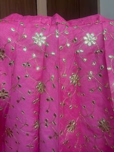Pink Embroidered Lehenga Skirt