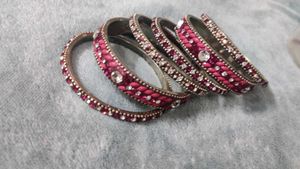 Pink Stone Bangles