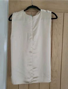 H&amp;M Champagne Satin Sleeveless Blouse