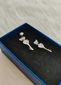 925Key to My Heart Earrings wth hallmark