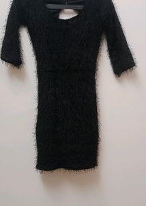 Black Fuzzy Mini Dress