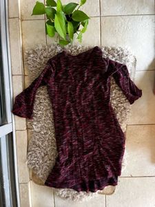 burgundy Full Sleeve Dress