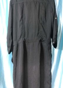 Black Button-Down Shirt Dress