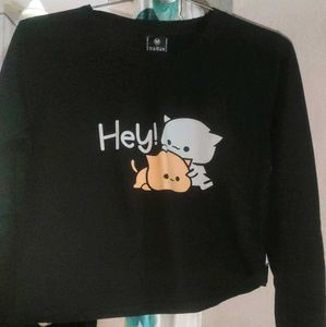 Casual Round Neck Printed Crop Top
