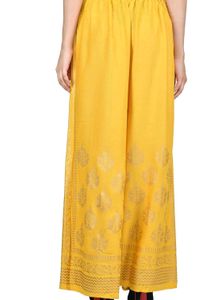 Yellow Printed Palazzos (BL)