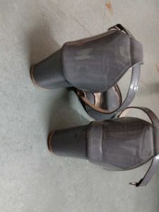 Grey Block Heel