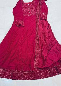 Maroon Stone Work Gown✨❤️