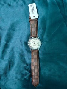 TITAN Brown Leather Watch