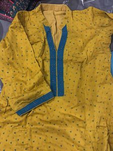 Mustard Kurta Set Inside Margin