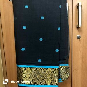 Elegant Black rich Cotton Saree